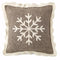 Handmade Christmas Pillow Hand Felted Wool - Big Snowflake Gray - 20" Arcadia Home